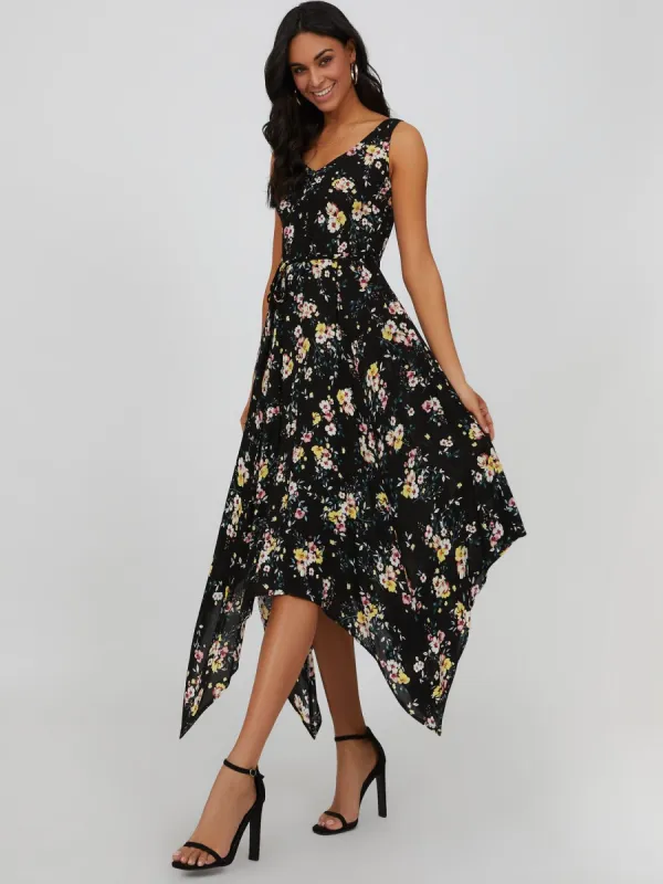 Floral Handkerchief Midi Dress sold by Suzy Shier
