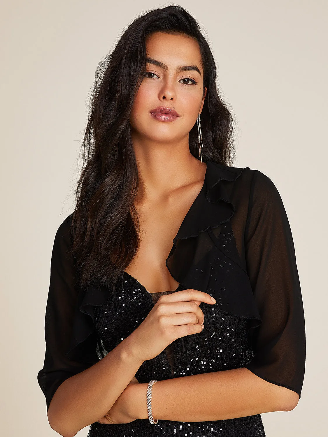 Chiffon Cover-Up With Ruffles sold by Suzy Shier product image thumbnail 3