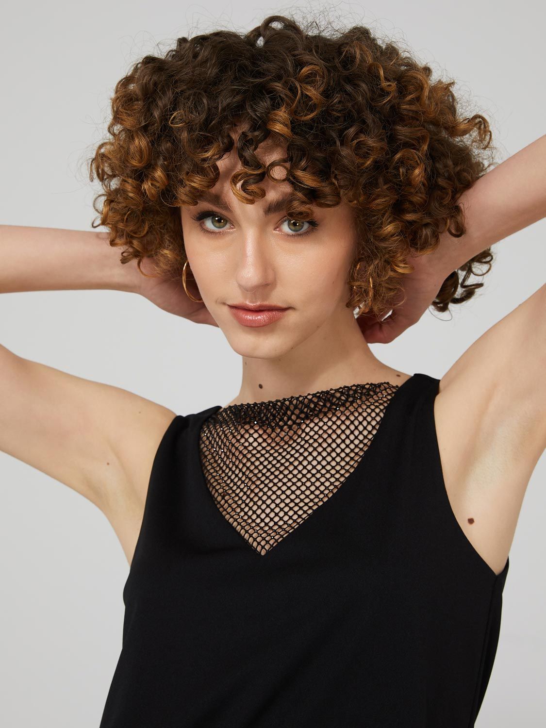 Sleeveless Top With Fishnet Rhinestone Neck Detail sold by Suzy Shier product image thumbnail 2