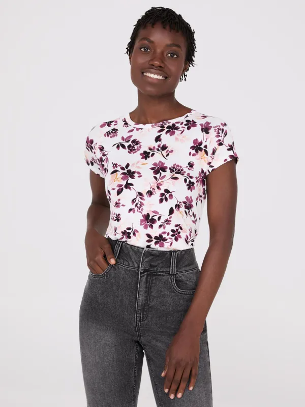 Floral Print Raglan Sleeve T-Shirt sold by Suzy Shier