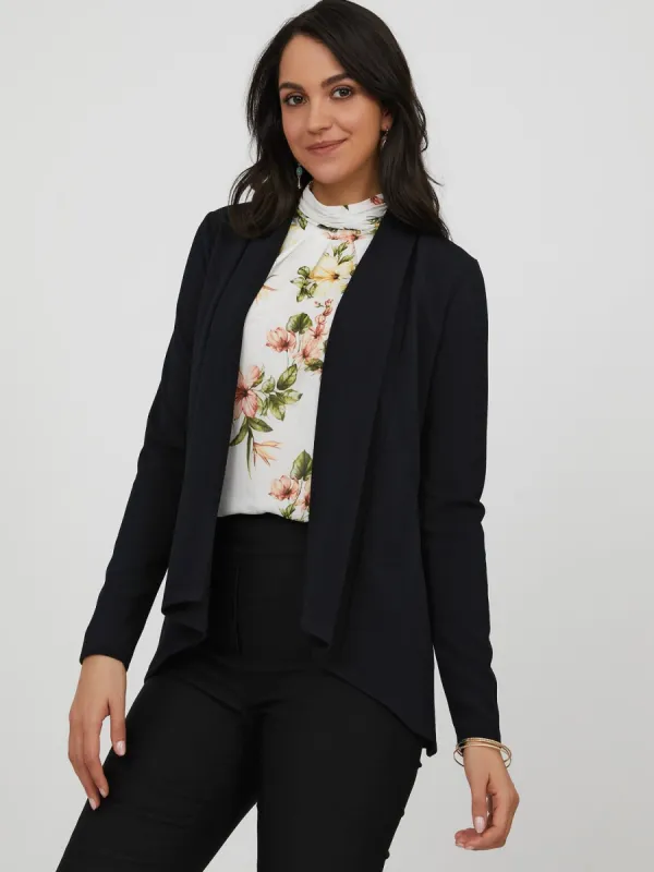 Long Sleeve Open Front Woven Blazer sold by Suzy Shier