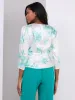Floral Print Satin Button-Front Peplum Blouse sold by Suzy Shier