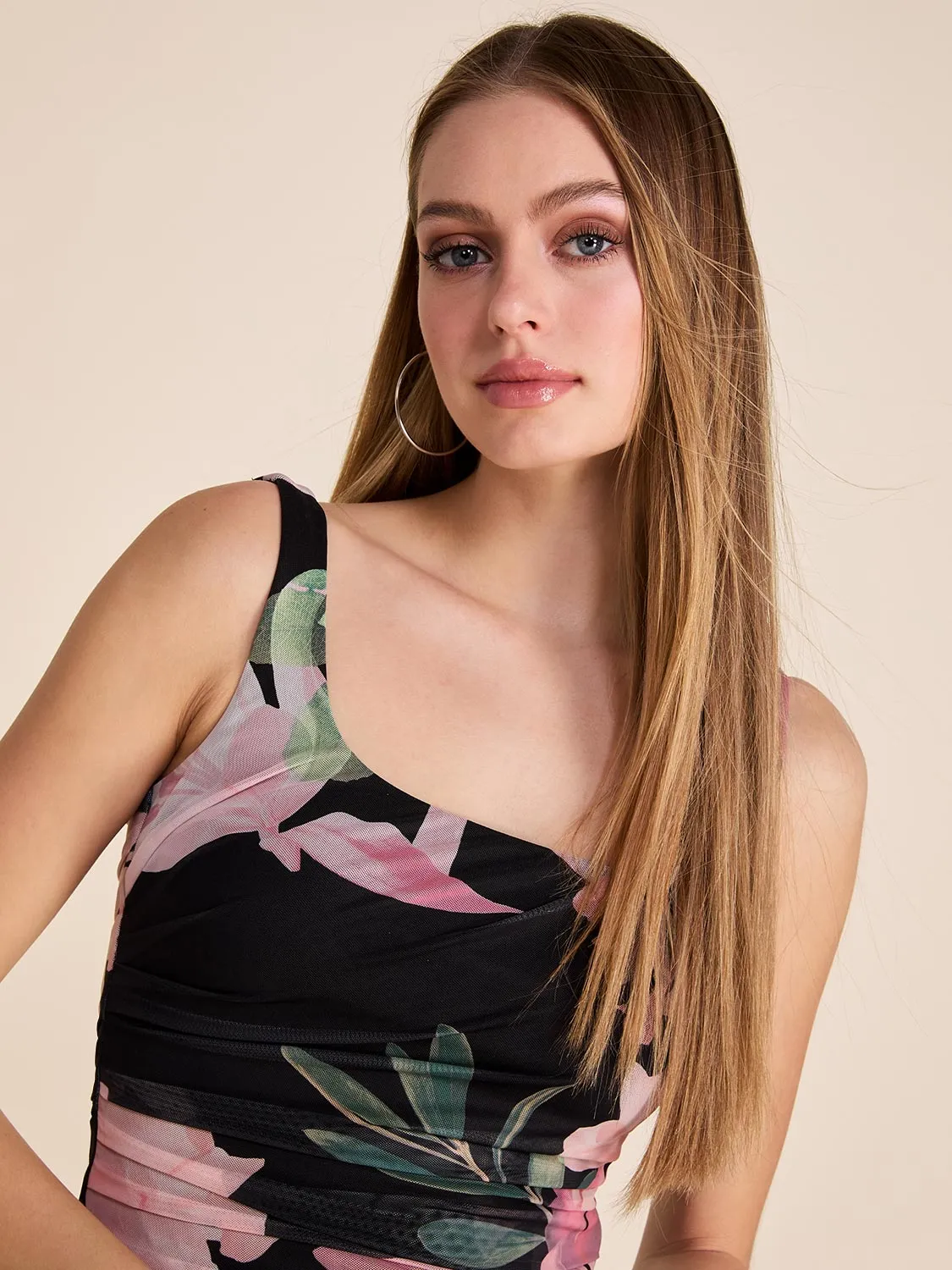 Square Neck Ruched Midi Dress sold by Suzy Shier product image thumbnail 3