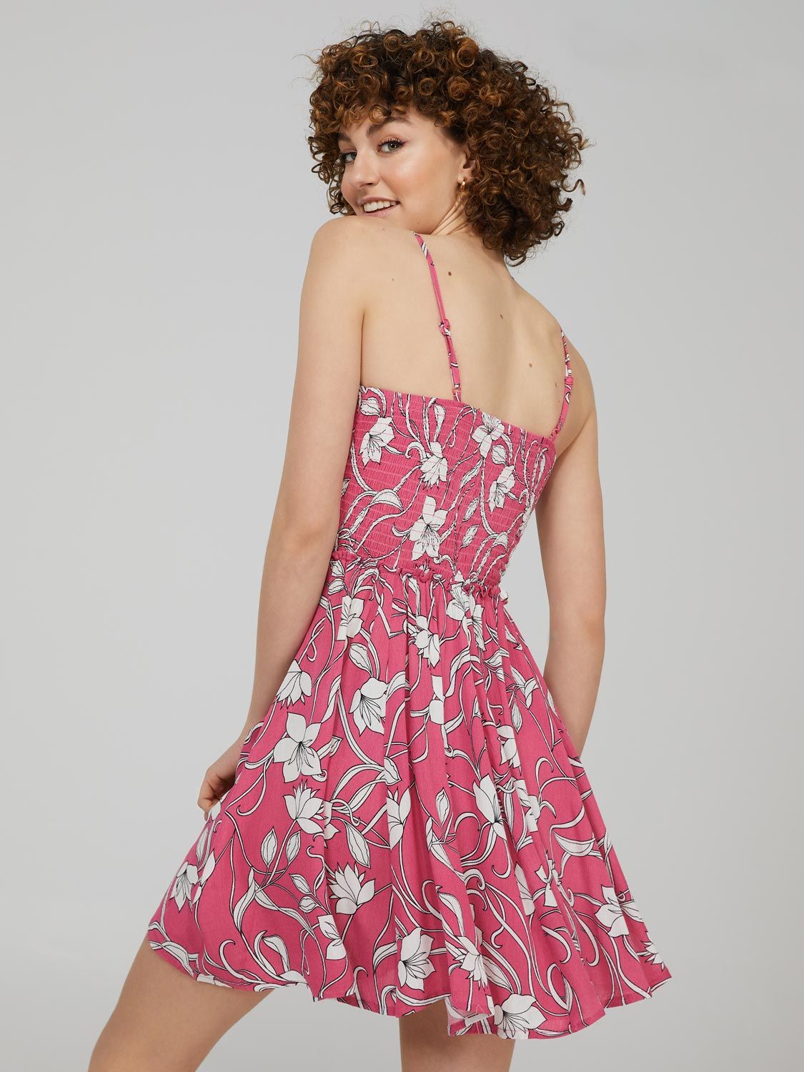 Printed Spaghetti Strap Fit & Flare Dress sold by Suzy Shier product image thumbnail 5