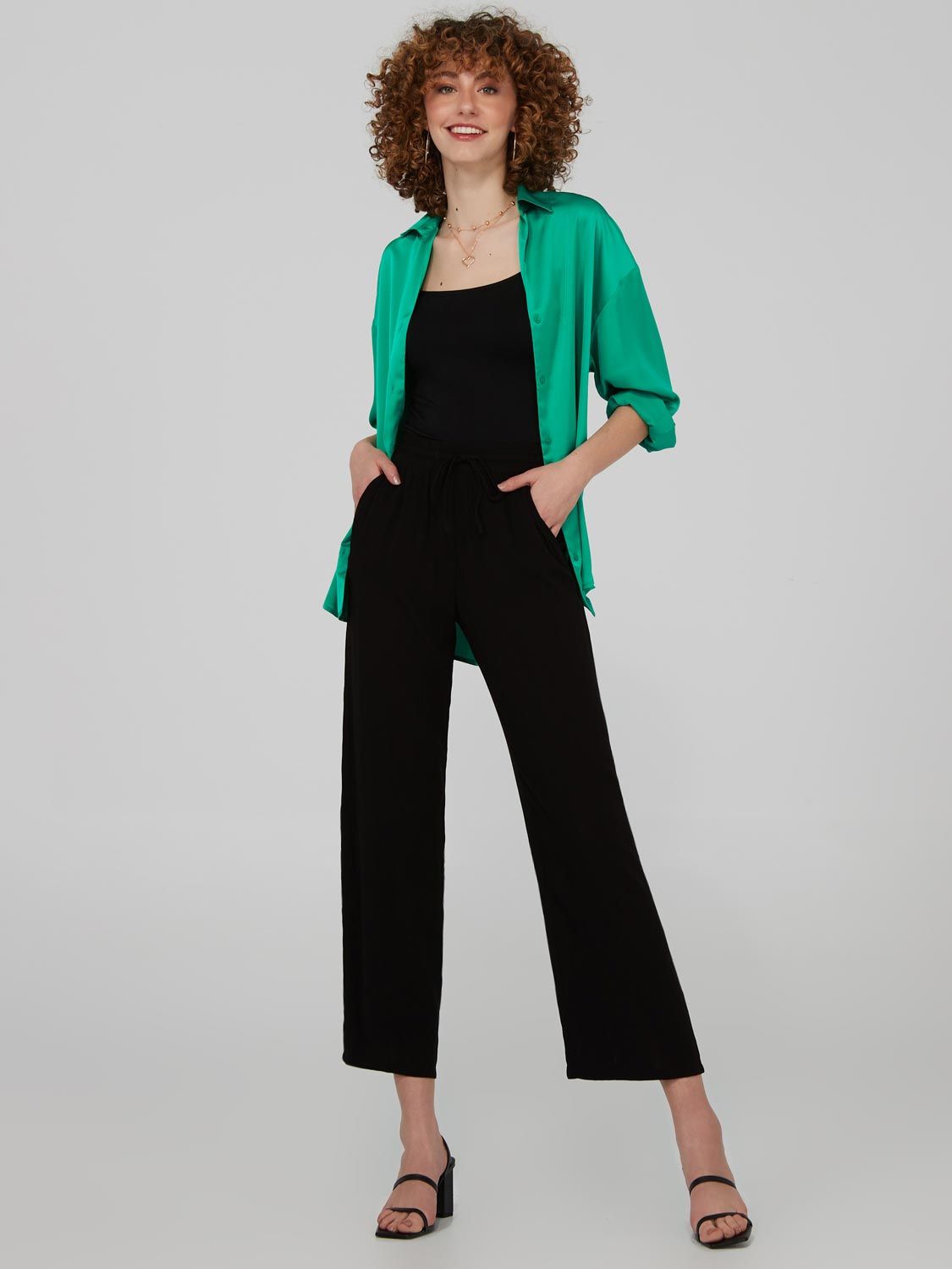 Crinkle Palazzo Pant sold by Suzy Shier