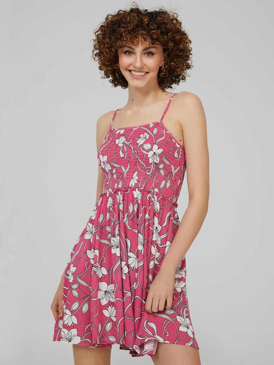 Printed Spaghetti Strap Fit & Flare Dress sold by Suzy Shier