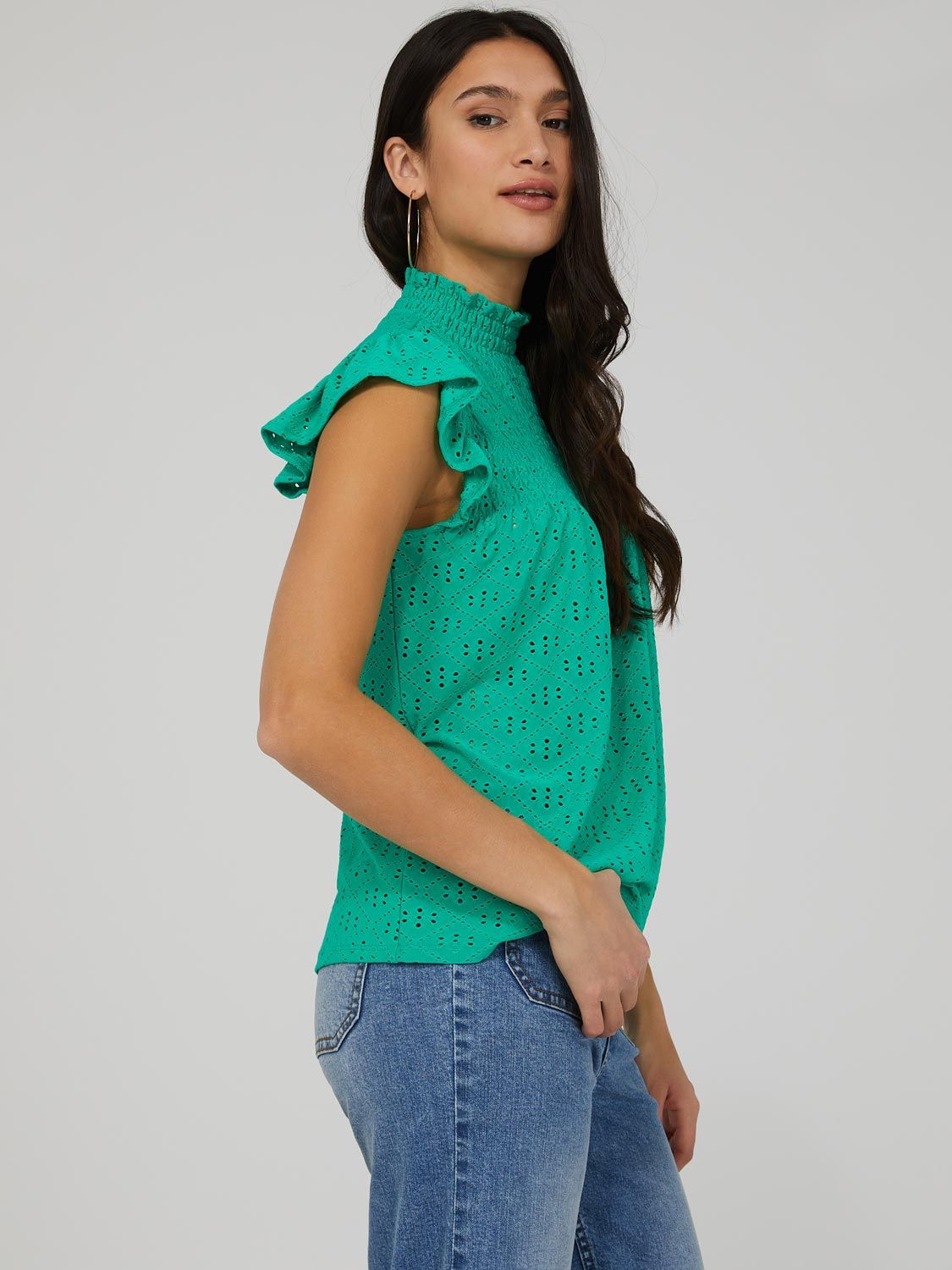 Eyelet Mock Neck Top sold by Suzy Shier product image thumbnail 3