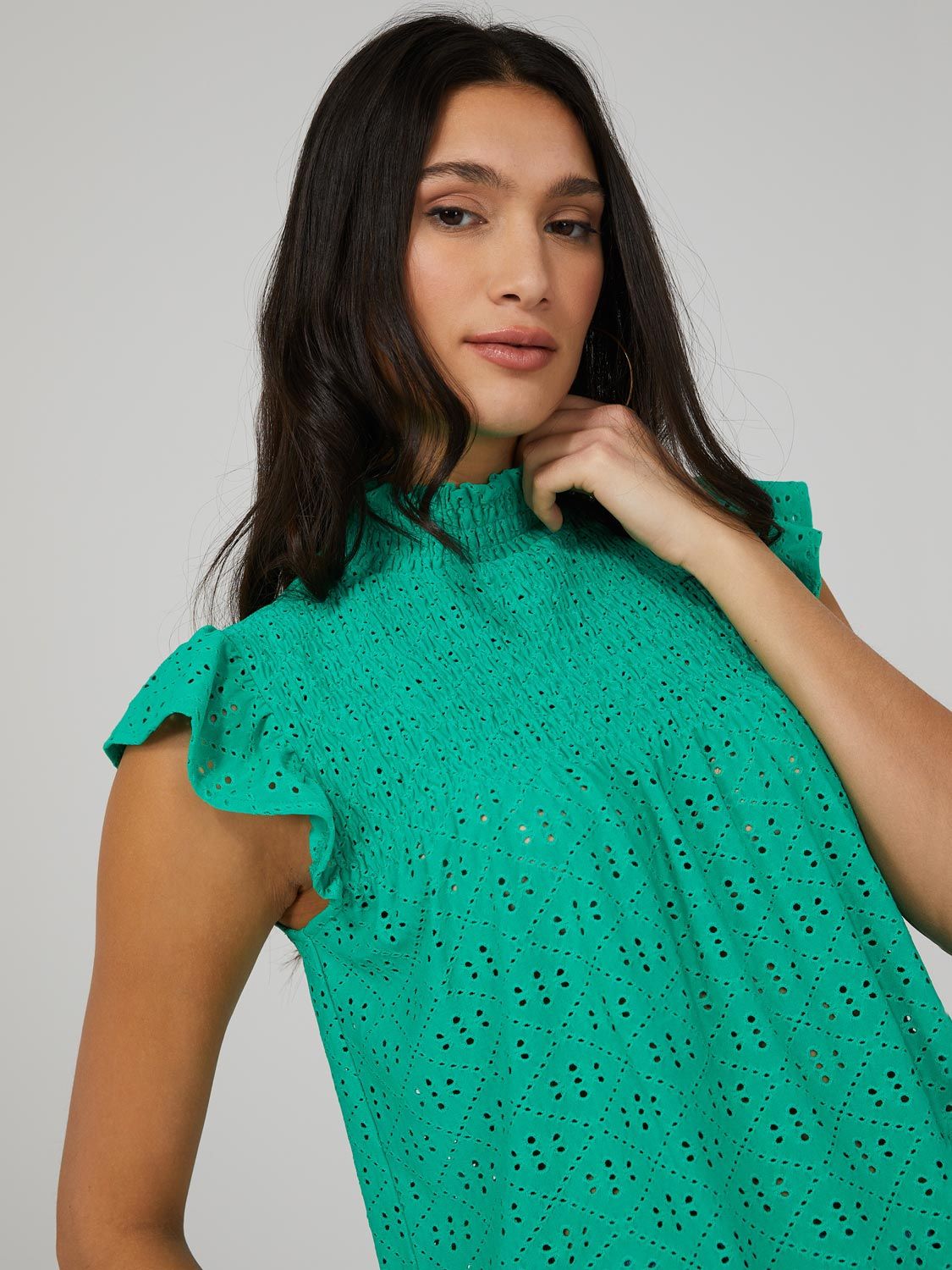Eyelet Mock Neck Top sold by Suzy Shier product image thumbnail 2