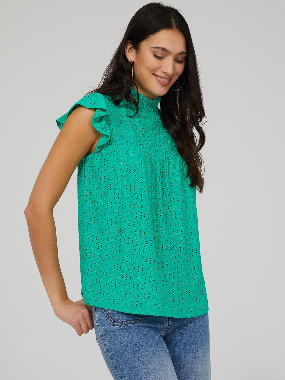 Eyelet Mock Neck Top sold by Suzy Shier product image thumbnail 5