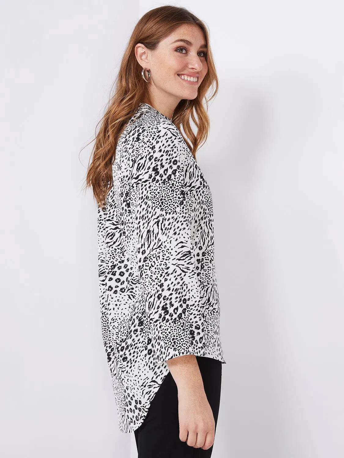 Printed Split Neck Blouse sold by Suzy Shier product image thumbnail 4