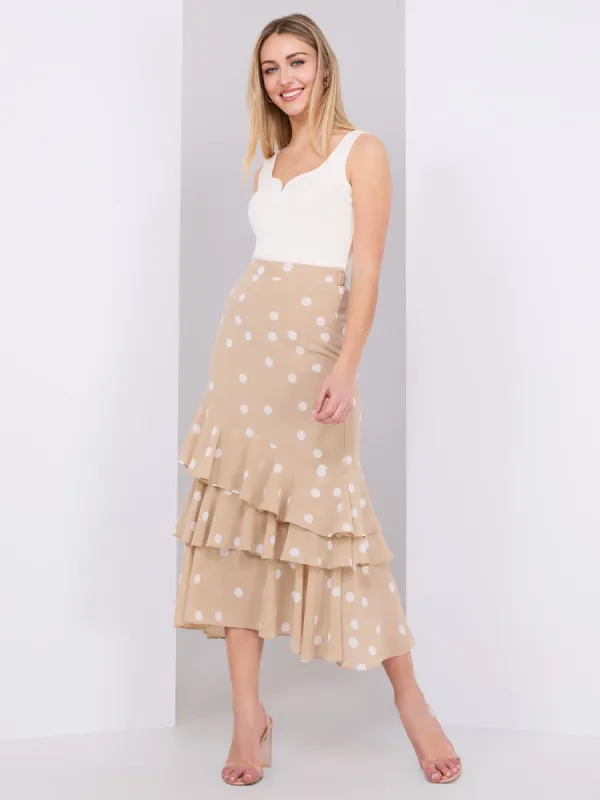 3-Tier Dot Print Chiffon Flounce Skirt sold by Suzy Shier