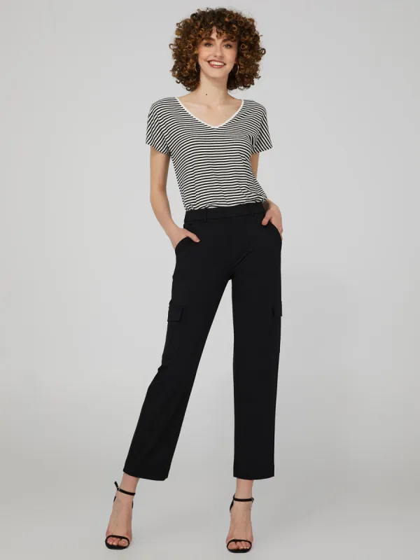 Straight Leg Trousers With Cargo Pockets sold by Suzy Shier