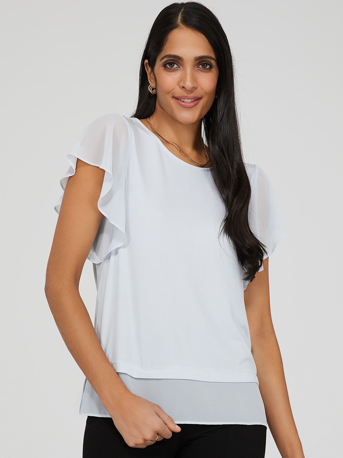 2-Fer Chiffon Crew Neck Top sold by Suzy Shier product image thumbnail 6