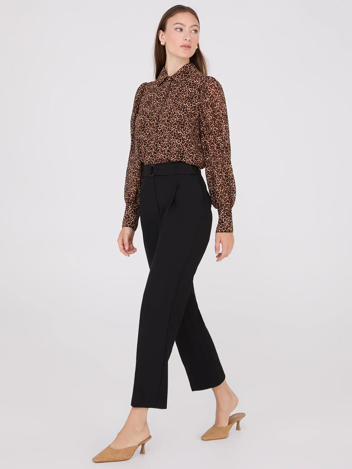 Animal Print Chiffon Volume Sleeve Blouse sold by Suzy Shier