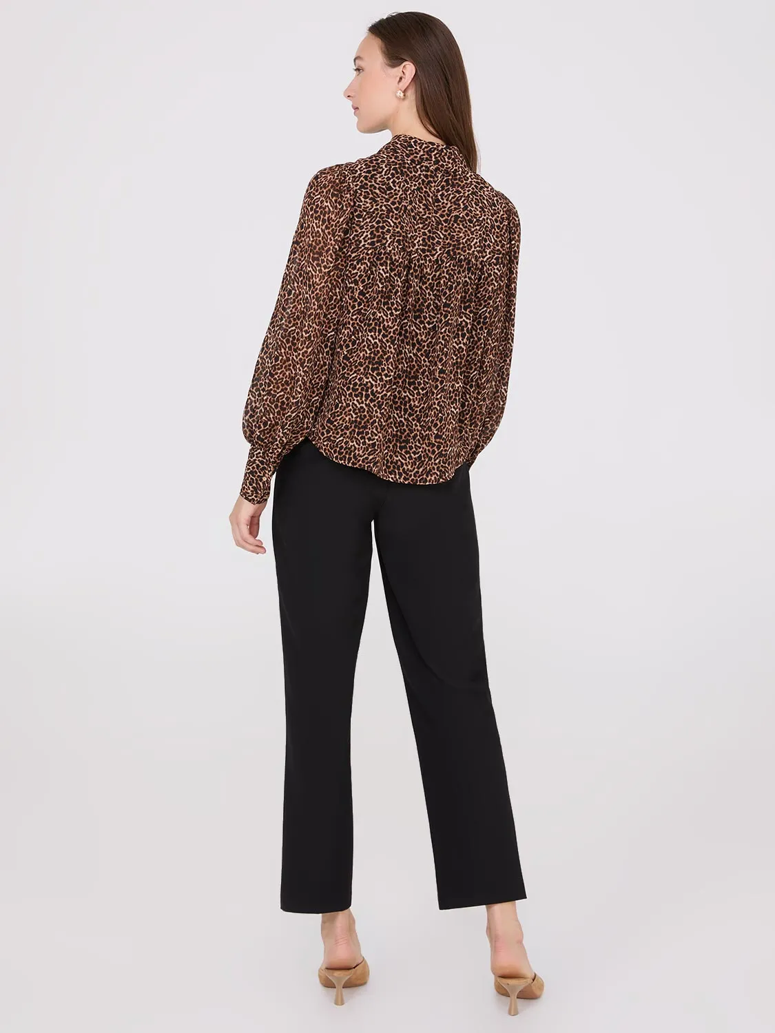 Animal Print Chiffon Volume Sleeve Blouse sold by Suzy Shier product image thumbnail 5