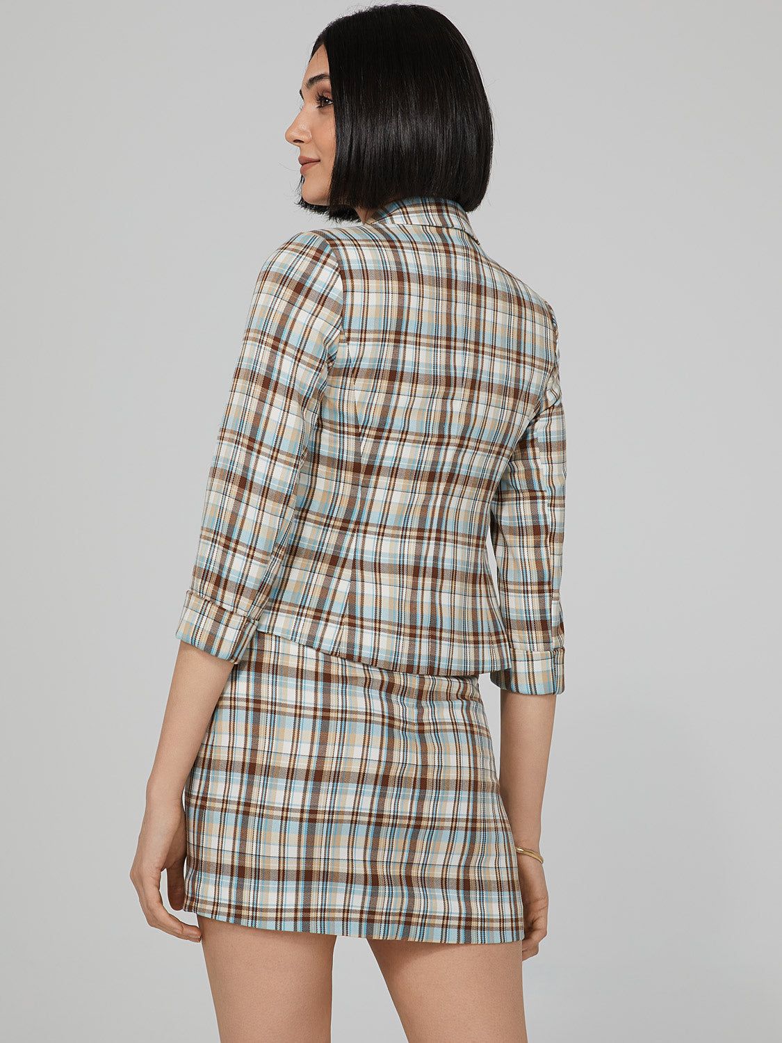 Cropped Plaid Blazer sold by Suzy Shier product image thumbnail 4