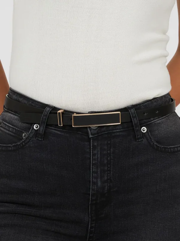 Rectangular & Oblong Buckle Faux Leather Belt (Pack of 2) sold by Suzy Shier