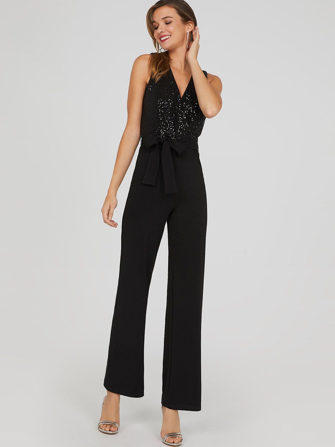 Sequin Wide Leg Occasion Jumpsuit sold by Suzy Shier