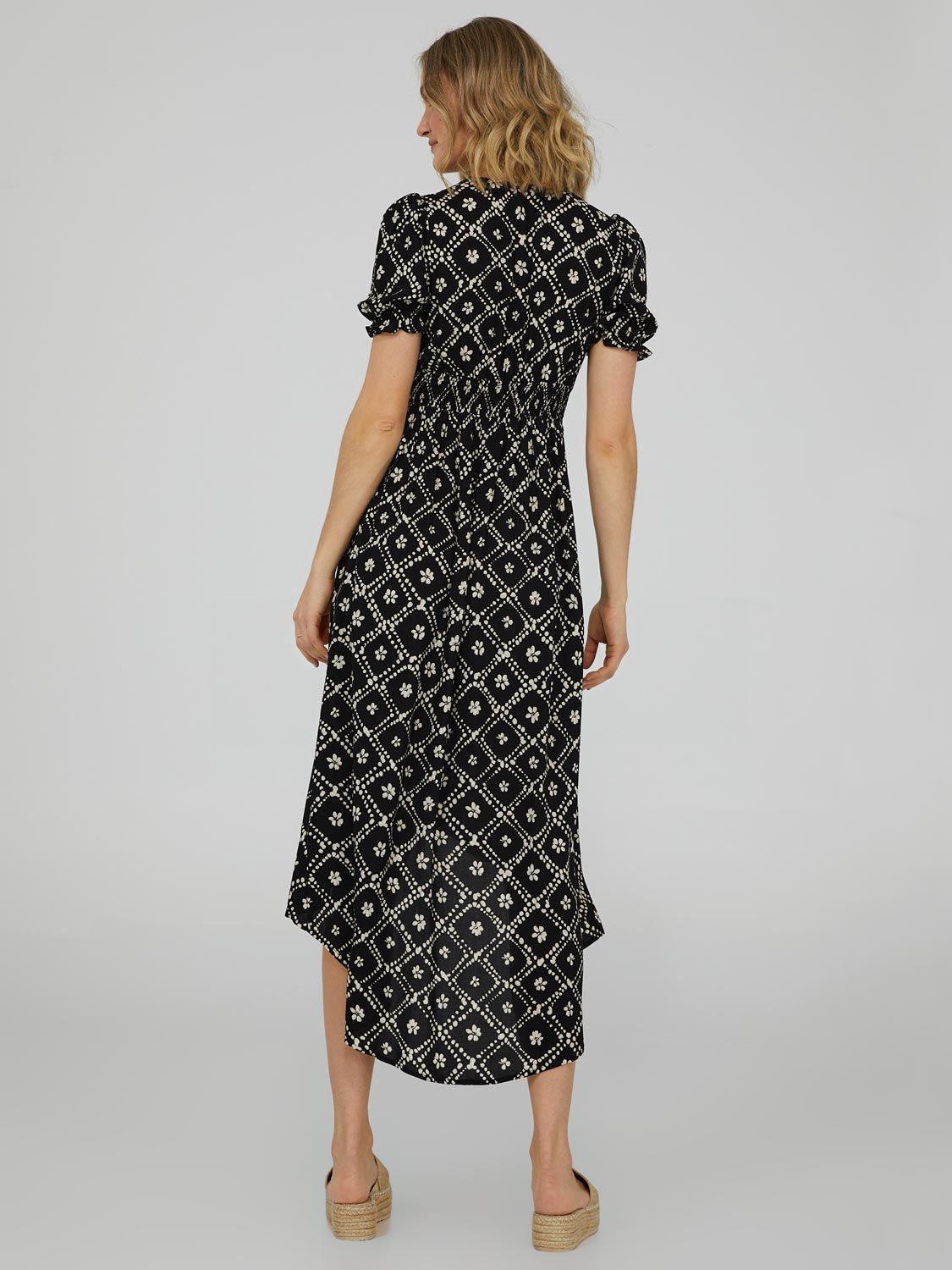 Printed High-Low Dress With Empire Waist sold by Suzy Shier product image thumbnail 5