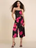 Satin Floral Print Cowl Neck Wide Leg Cullotte Jumpsuit sold by Suzy Shier