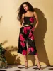 Satin Floral Print Cowl Neck Wide Leg Cullotte Jumpsuit sold by Suzy Shier