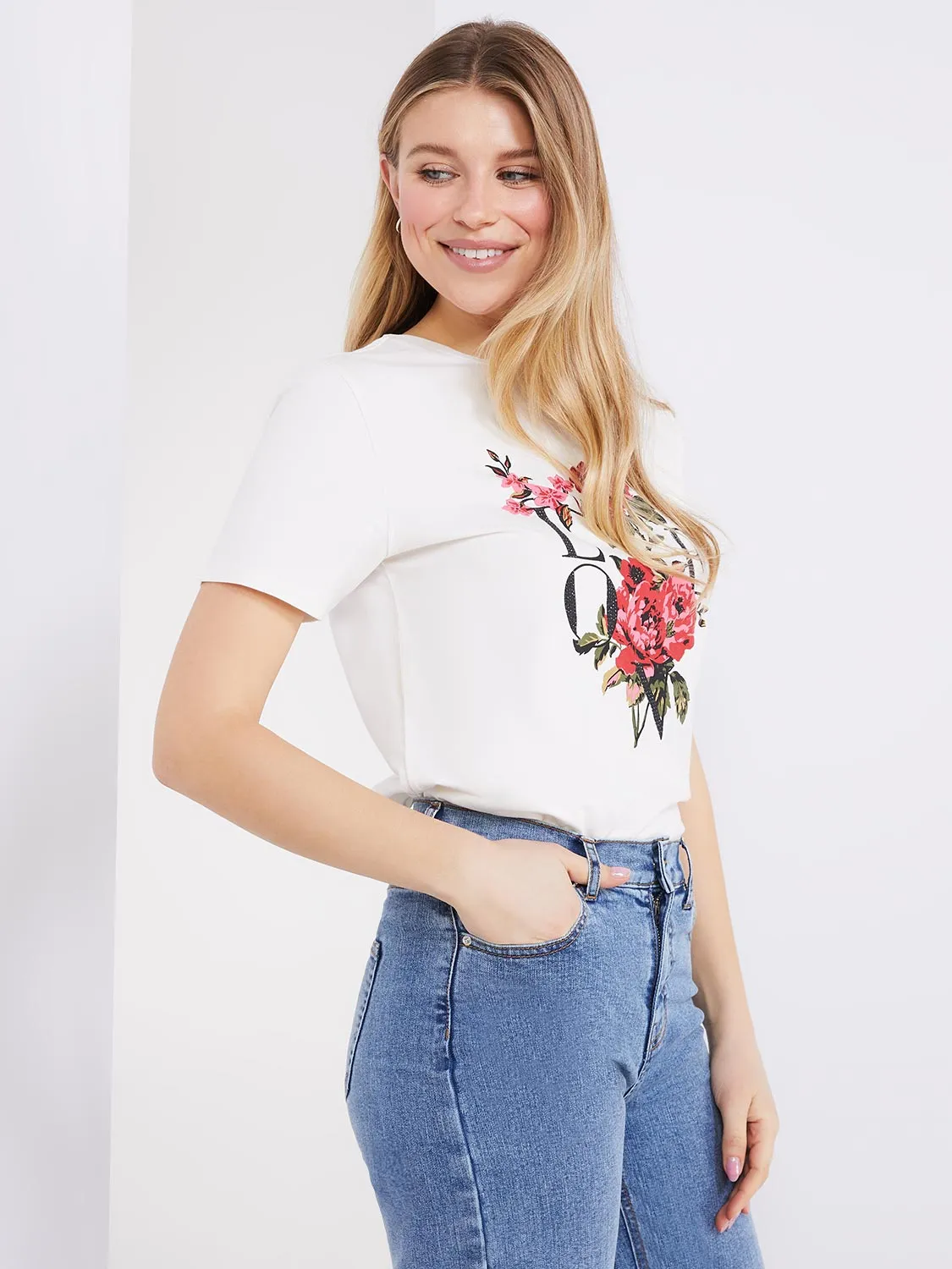 Embellished "Love" Graphic T-Shirt sold by Suzy Shier product image thumbnail 4