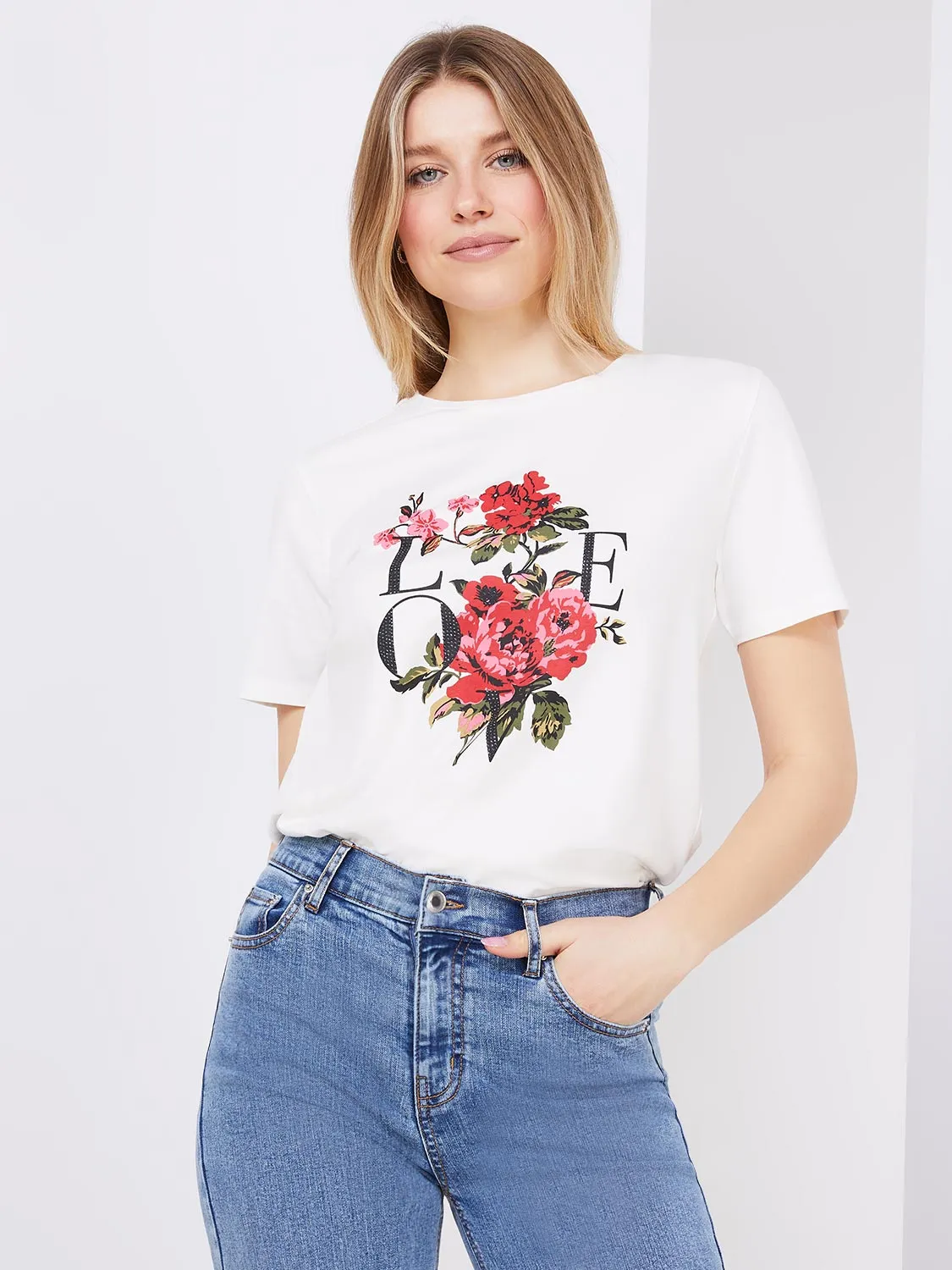 Embellished "Love" Graphic T-Shirt sold by Suzy Shier product image thumbnail 3