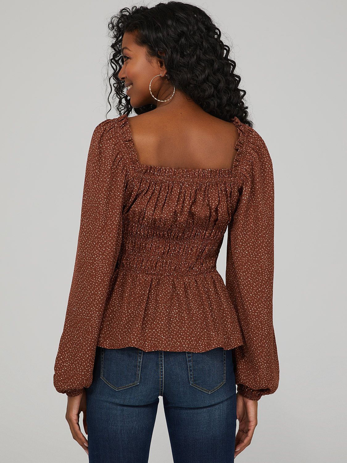 Printed Puff Sleeve Top sold by Suzy Shier product image thumbnail 5