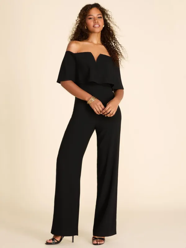Off-The-Shoulder Wide Leg Jumpsuit sold by Suzy Shier