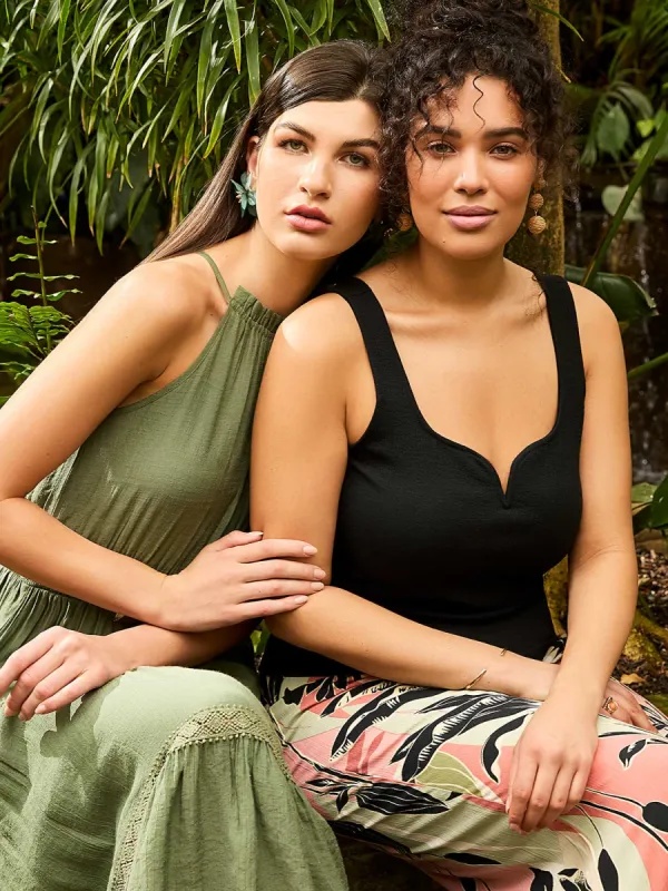 Ribbed Sweetheart Neckline Tank Top sold by Suzy Shier