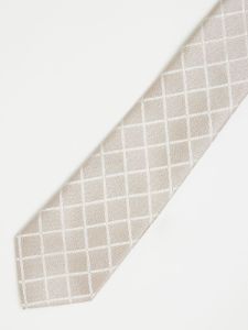 Tonal Checkered Pattern Tie sold by Suzy Shier