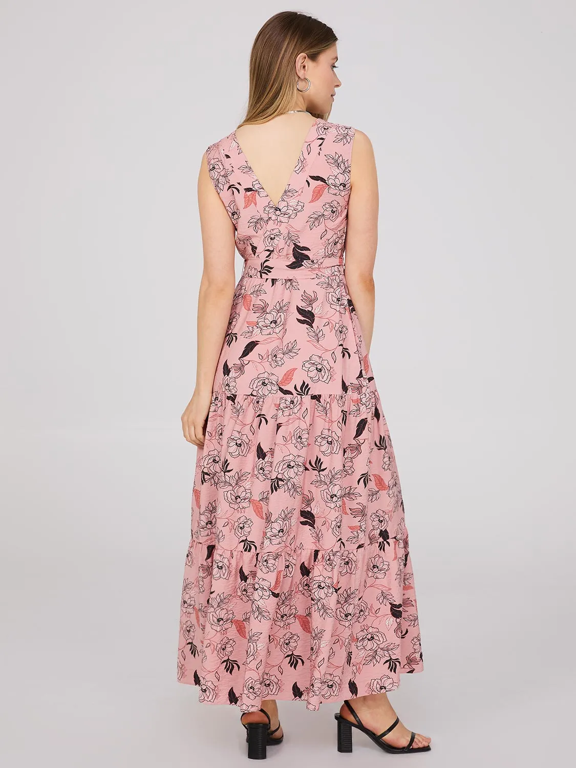 Printed Cross-Front Satin Maxi Dress sold by Suzy Shier product image thumbnail 4