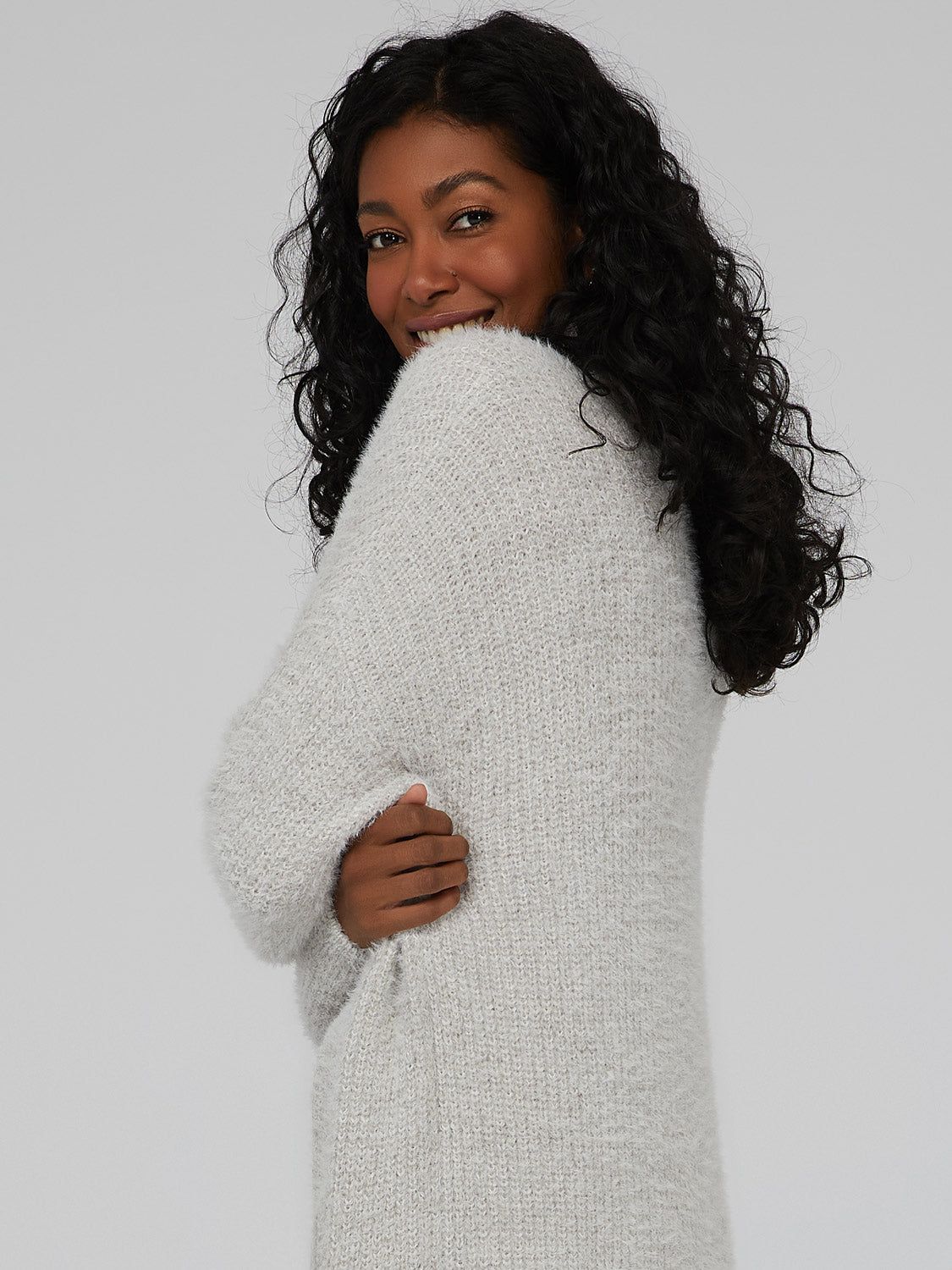 Fuzzy Mid-Length Cardigan sold by Suzy Shier product image thumbnail 2