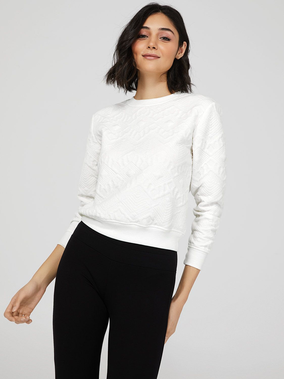 Quilted Knit Sweatshirt sold by Suzy Shier product image thumbnail 2