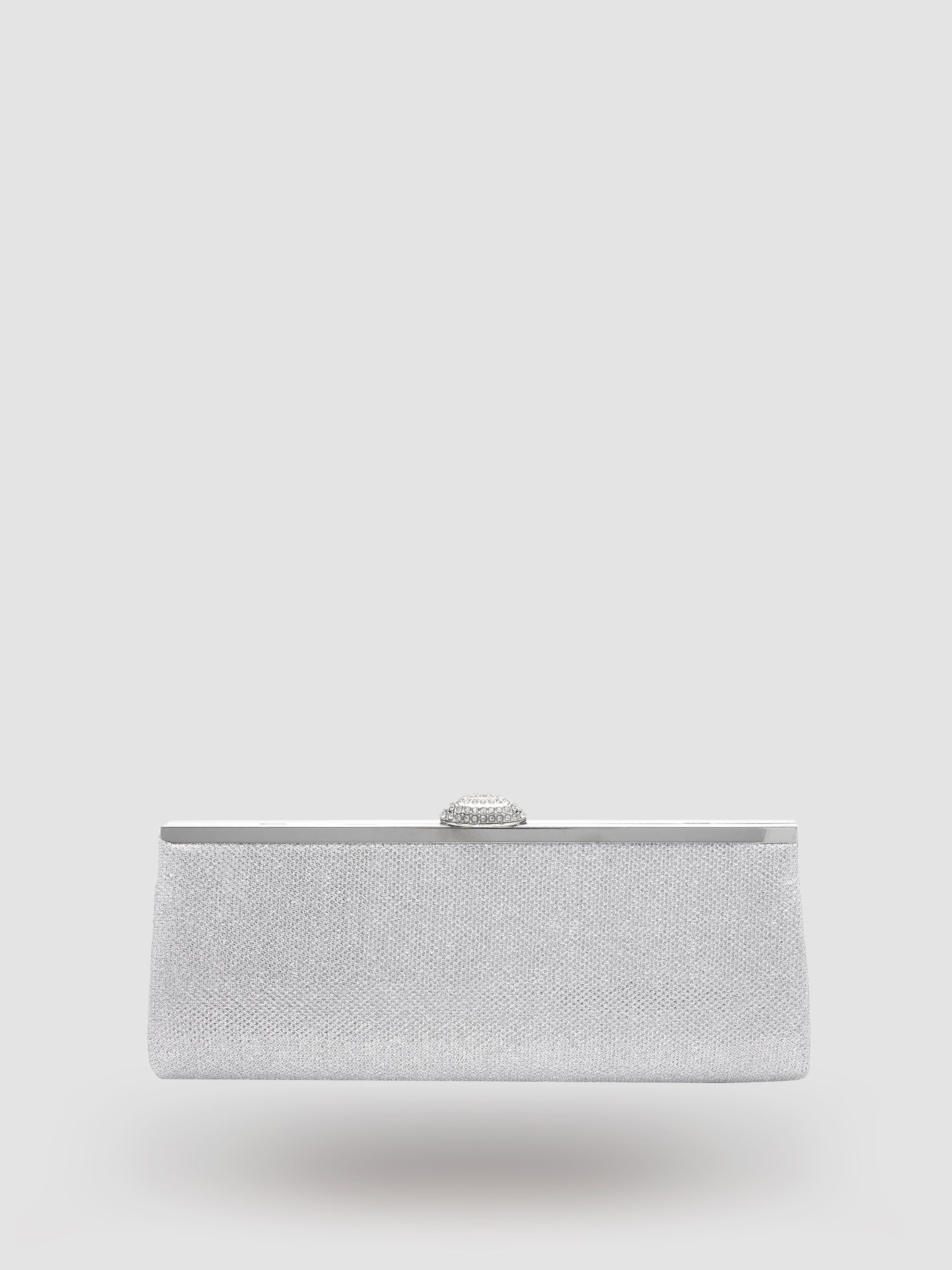 Glitter Minaudiere With Jewel Top Closure sold by Suzy Shier product image thumbnail 2