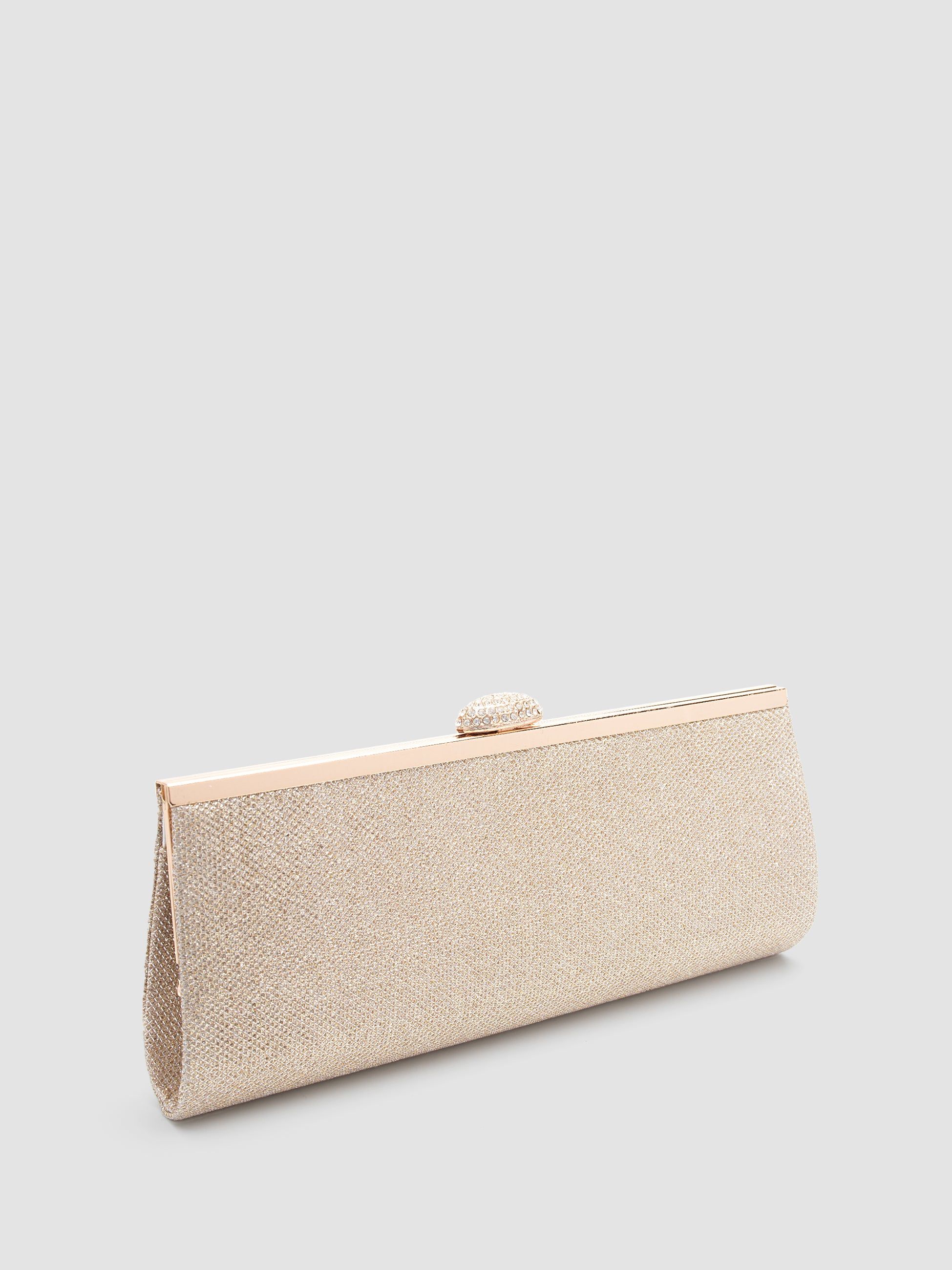 Glitter Minaudiere With Jewel Top Closure sold by Suzy Shier product image thumbnail 6