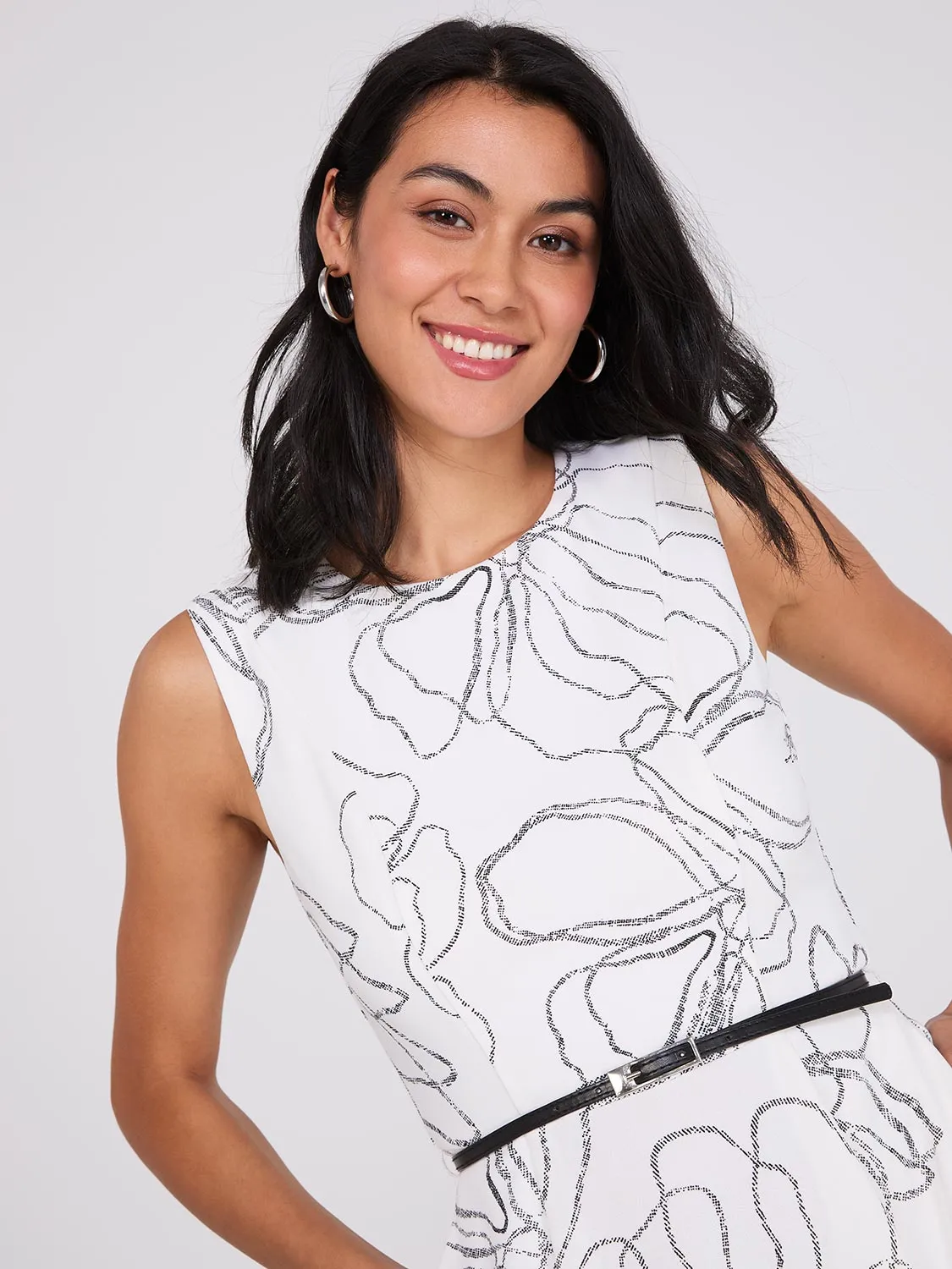 Sleeveless Floral Print Belted Dress sold by Suzy Shier product image thumbnail 3