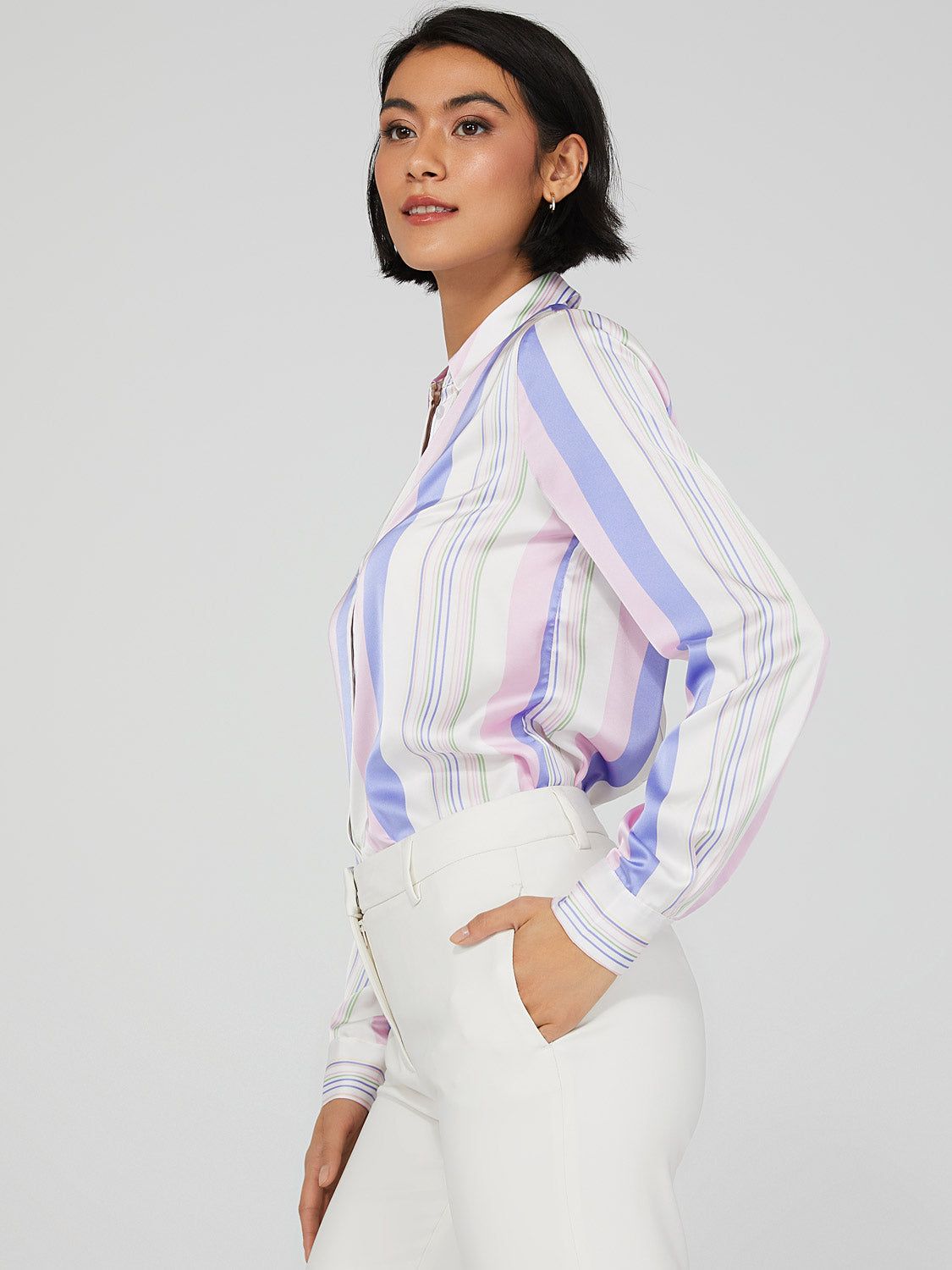 Printed Button-Down Blouse sold by Suzy Shier product image thumbnail 4