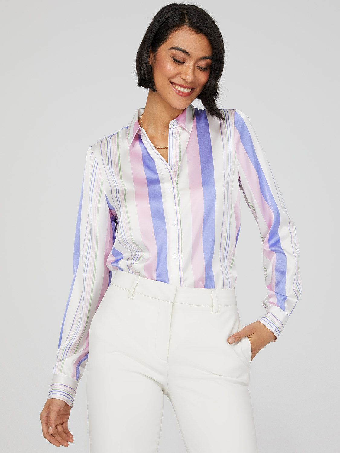 Printed Button-Down Blouse sold by Suzy Shier product image thumbnail 2