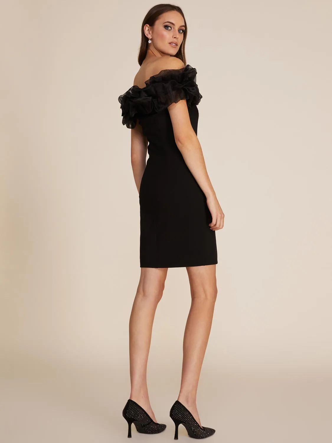 Organza Puff Off-The-Shoulder Fitted Mini Dress sold by Suzy Shier product image thumbnail 4