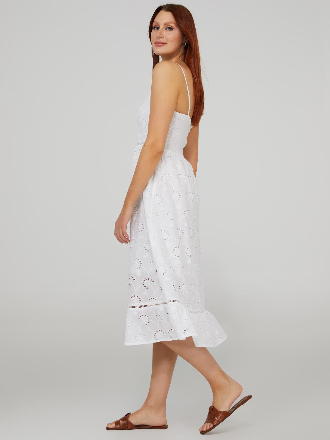 Eyelet Tiered Midi Dress sold by Suzy Shier product image thumbnail 4