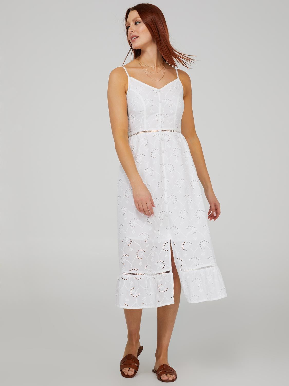 Eyelet Tiered Midi Dress sold by Suzy Shier product image thumbnail 2