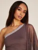 One-Shoulder Mesh Mini Dress sold by Suzy Shier
