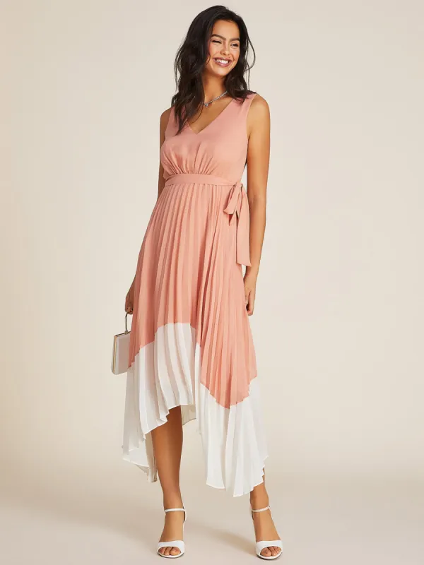 Sleeveless Pleated Chiffon Fit & Flare Knee Length Dress sold by Suzy Shier