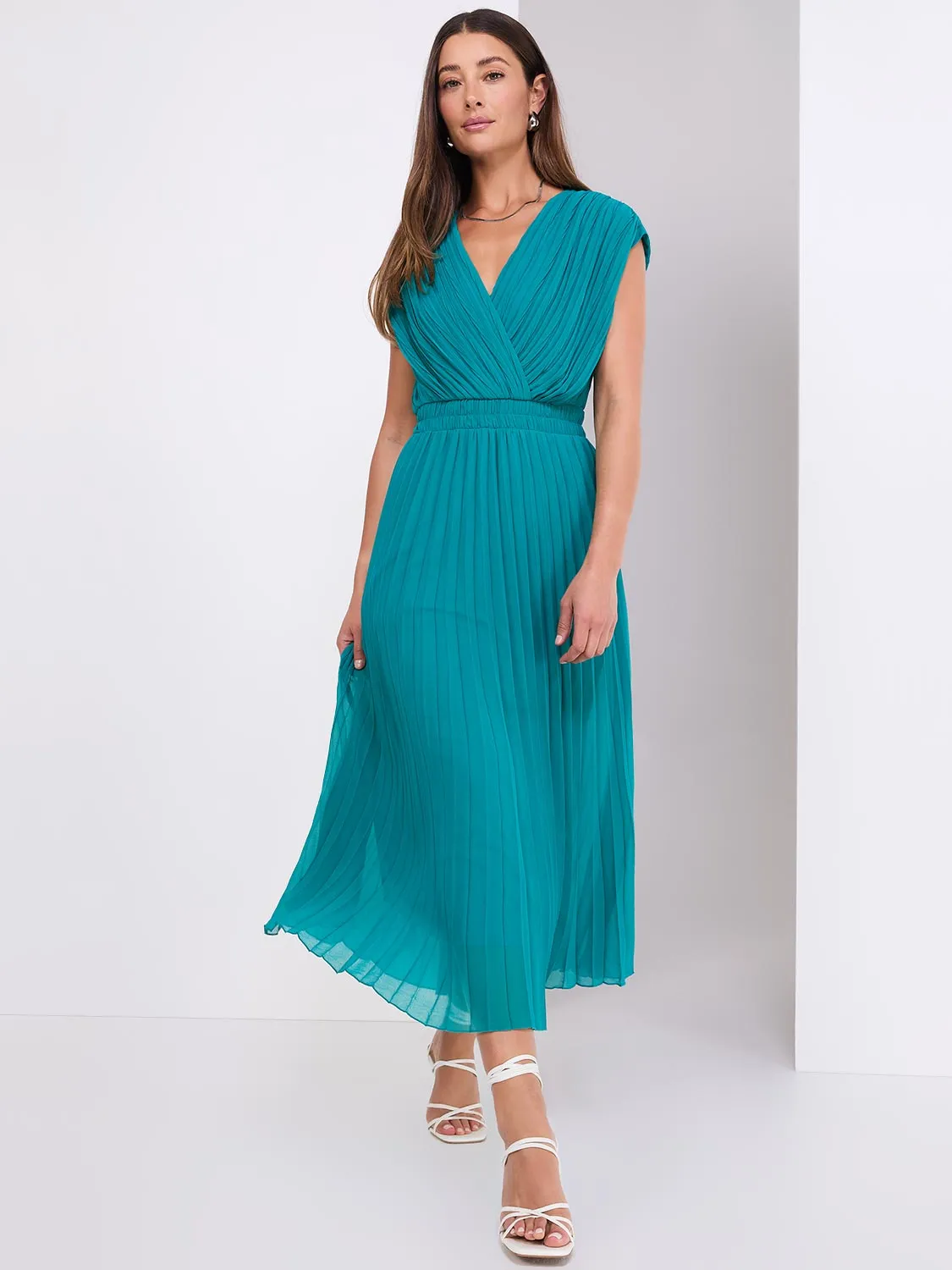 Pleated Dolman Sleeve Midi Dress sold by Suzy Shier product image thumbnail 3