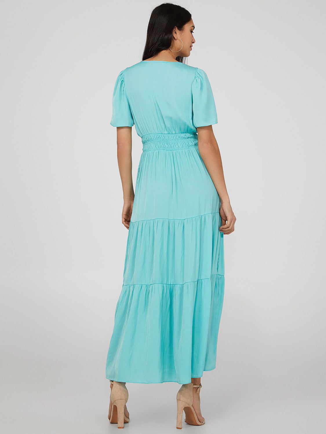 Satin 2-Tier Maxi Dress sold by Suzy Shier product image thumbnail 5