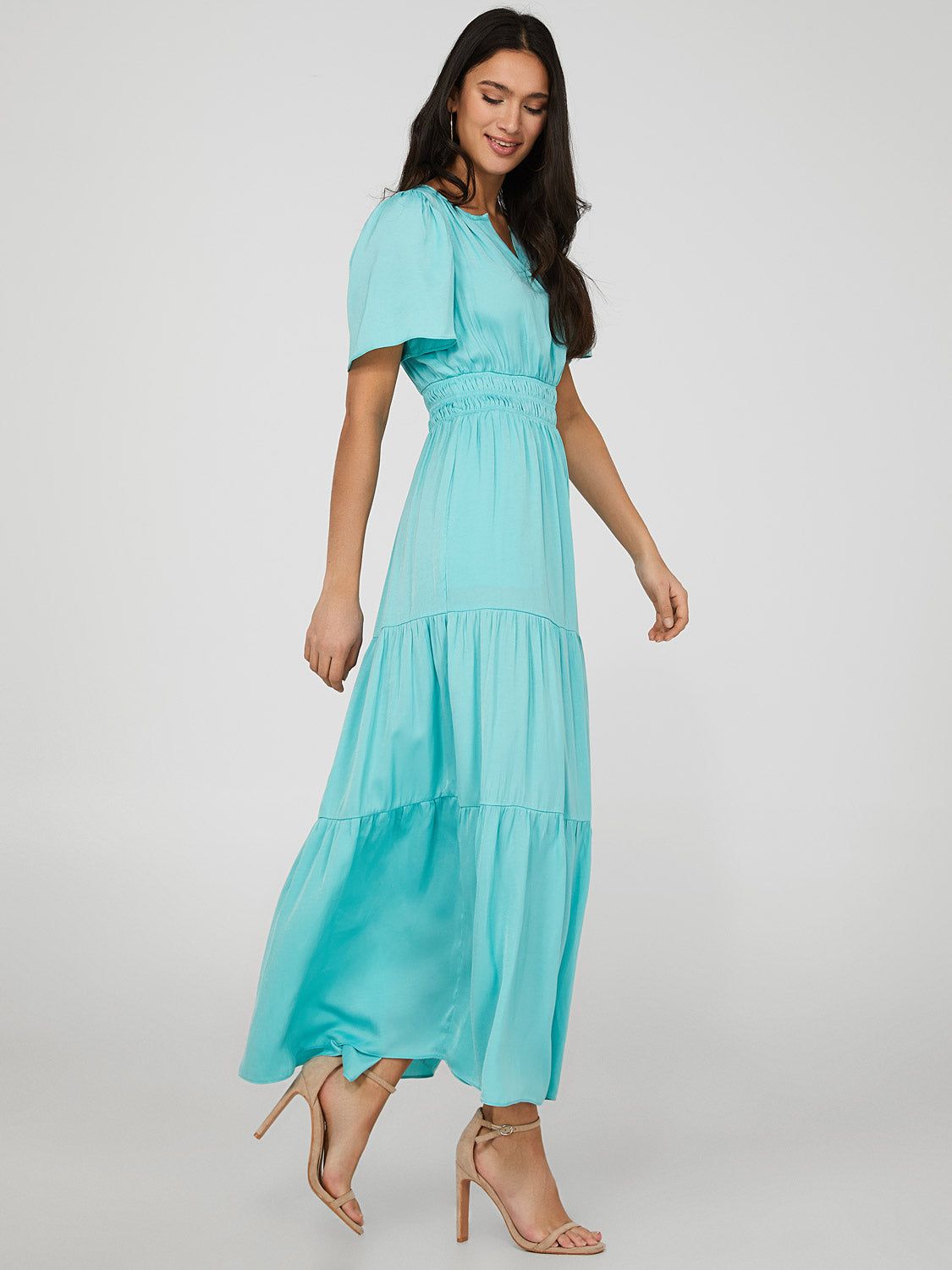 Satin 2-Tier Maxi Dress sold by Suzy Shier product image thumbnail 3