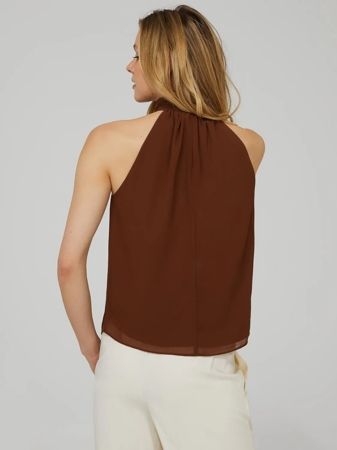 Twisted Halter Neck Top With Front Keyhole sold by Suzy Shier product image thumbnail 4