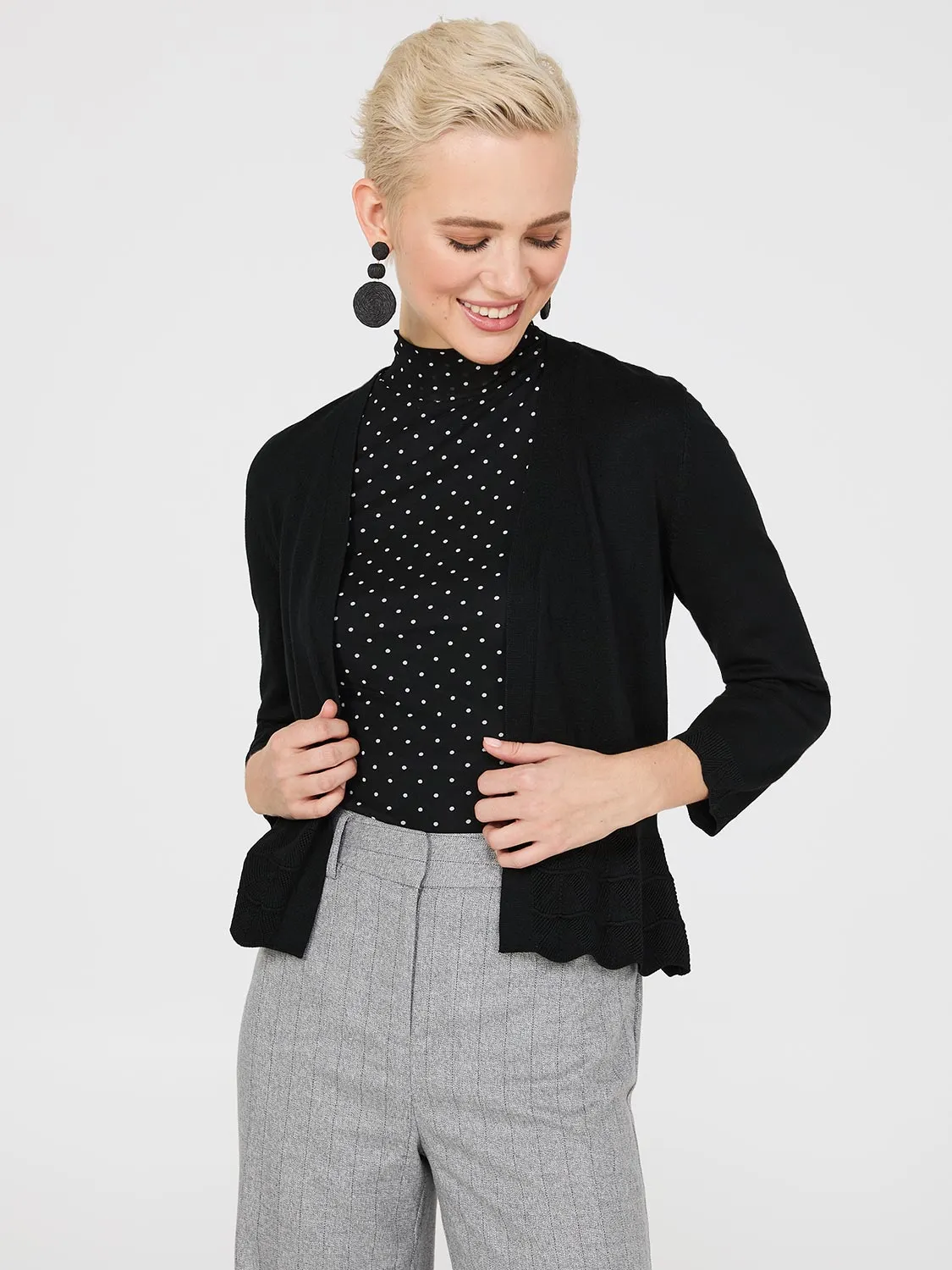 Pointelle Detail Bolero Sweater sold by Suzy Shier