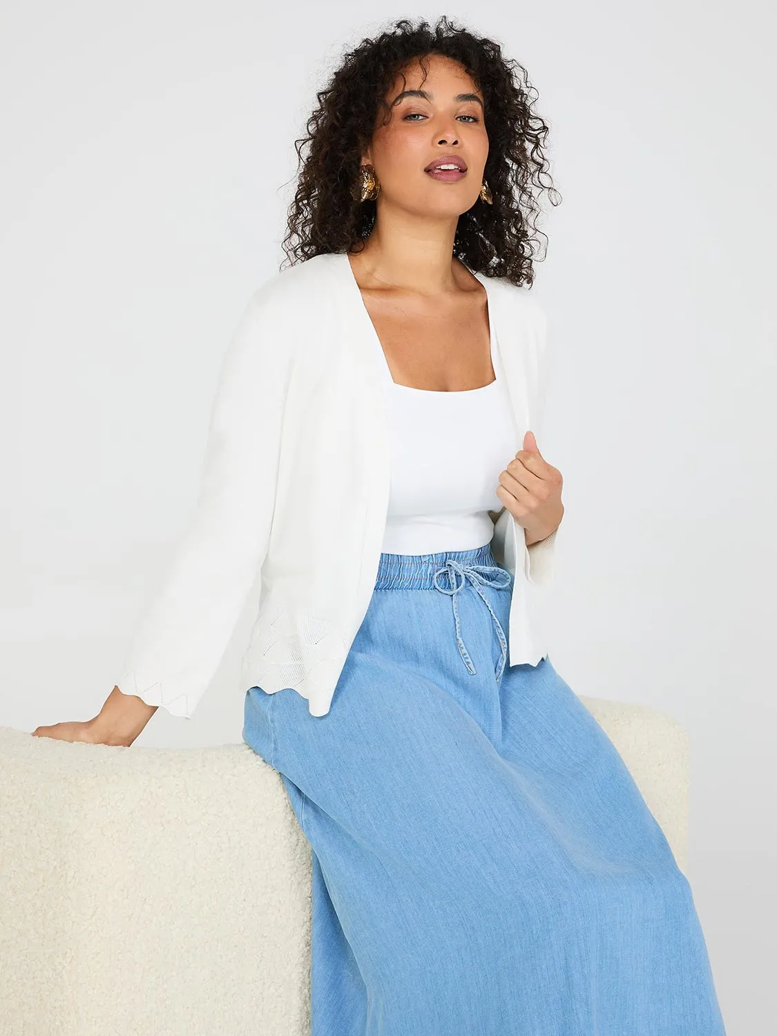 Pointelle Detail Bolero Sweater sold by Suzy Shier product image thumbnail 5